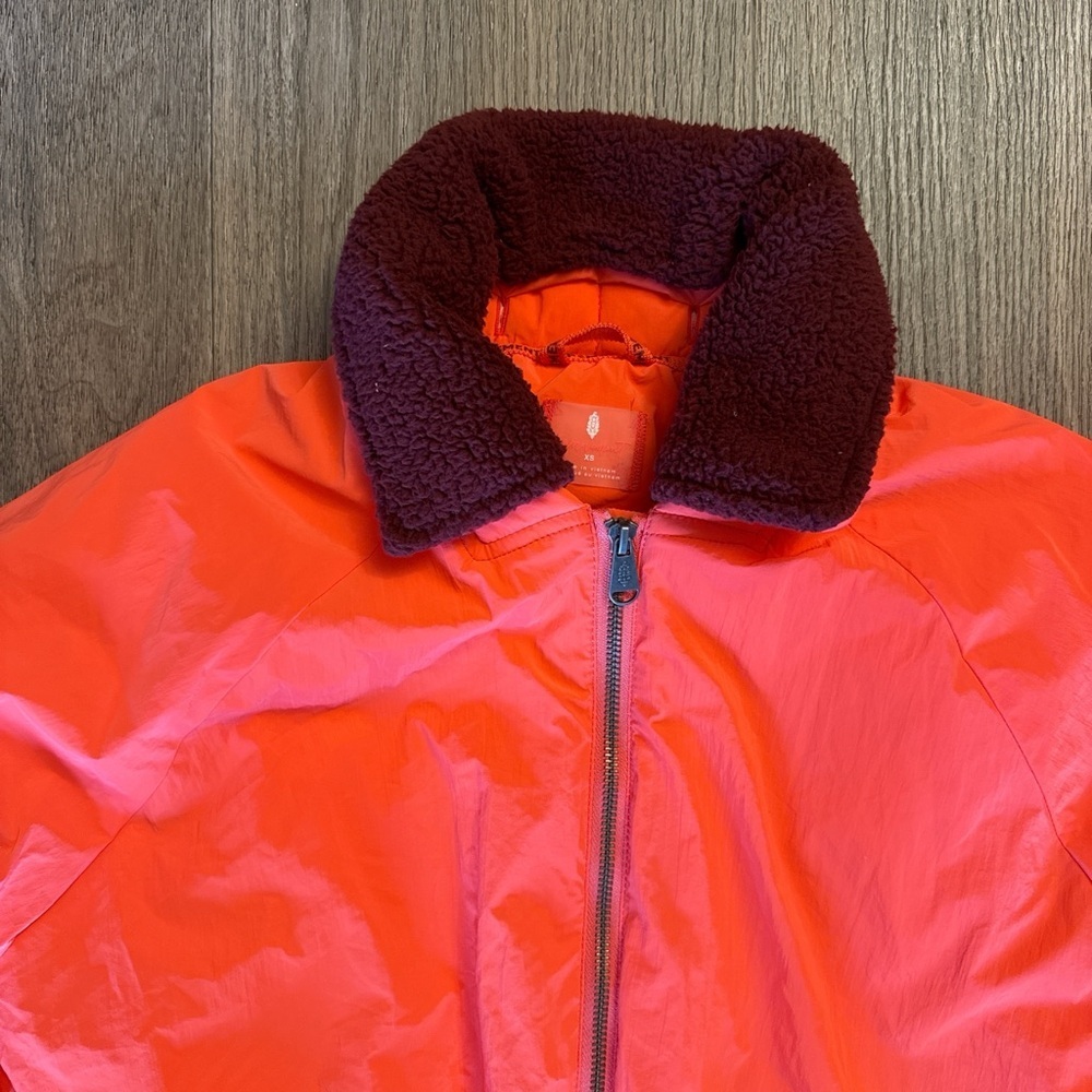 Free people movement pink outpost bomber jacket, extra small - Picture 3 of 7